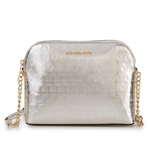 Michael Kors Dome Crossbody Bag Leather Champagne